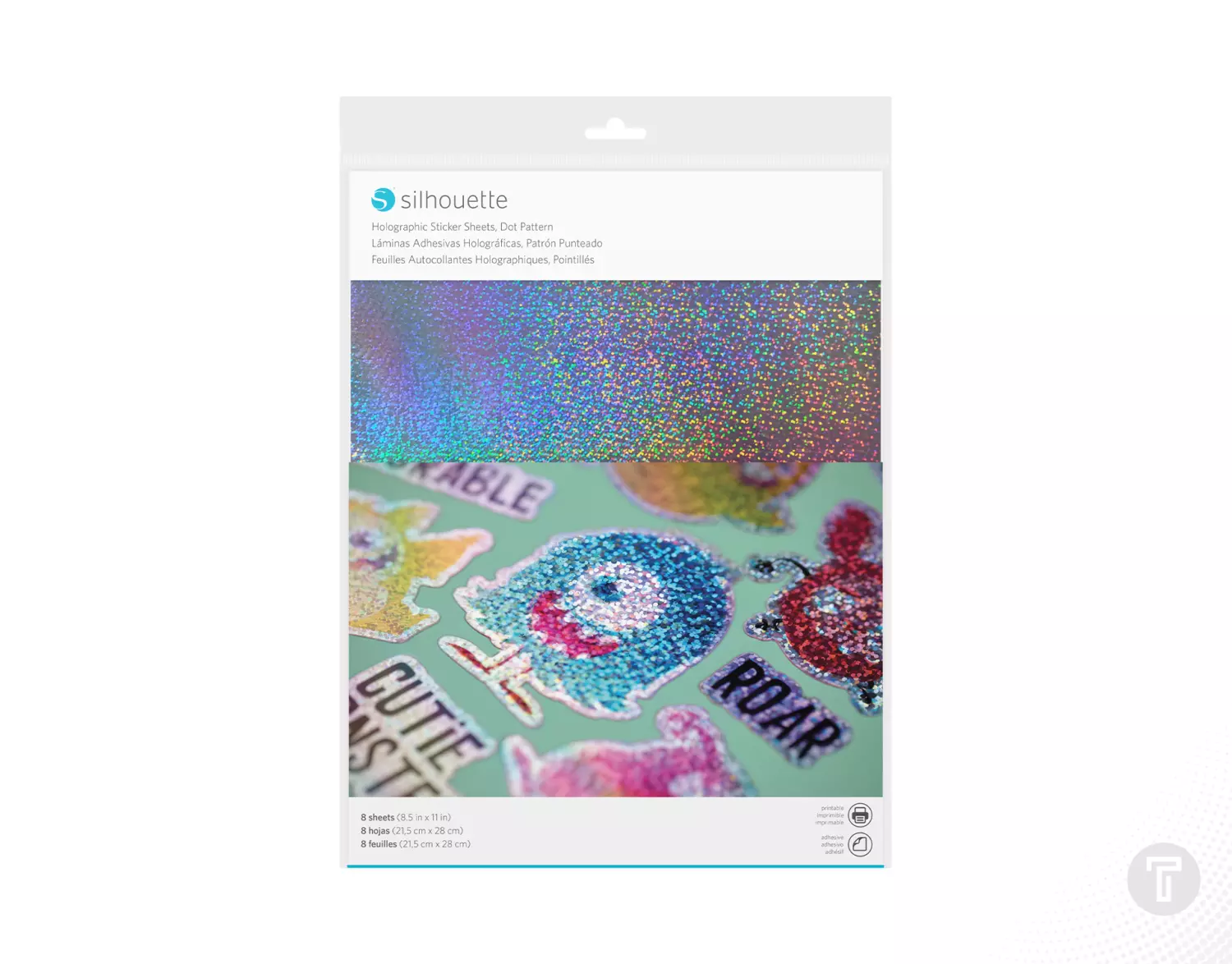 Silhouette sticker sheets holographic dots