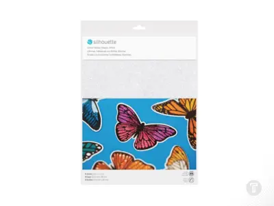 Silhouette sticker sheets white glitter